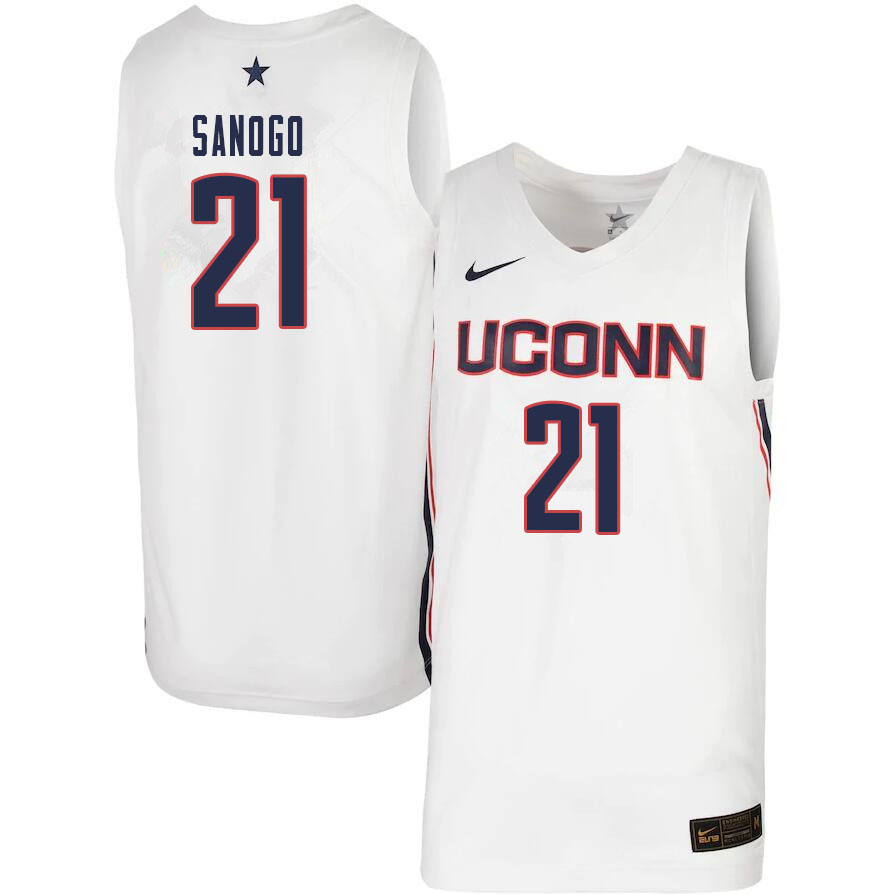 Men #21 Adama Sanogo Uconn Huskies College Basketball Jerseys Sale-White